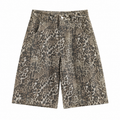 Savanna Leopard Denim Shorts