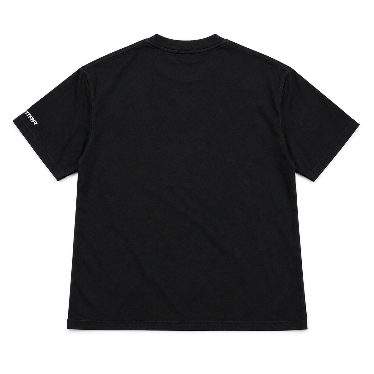 Scorpius Graphic Cotton T-Shirt in black, back view on white