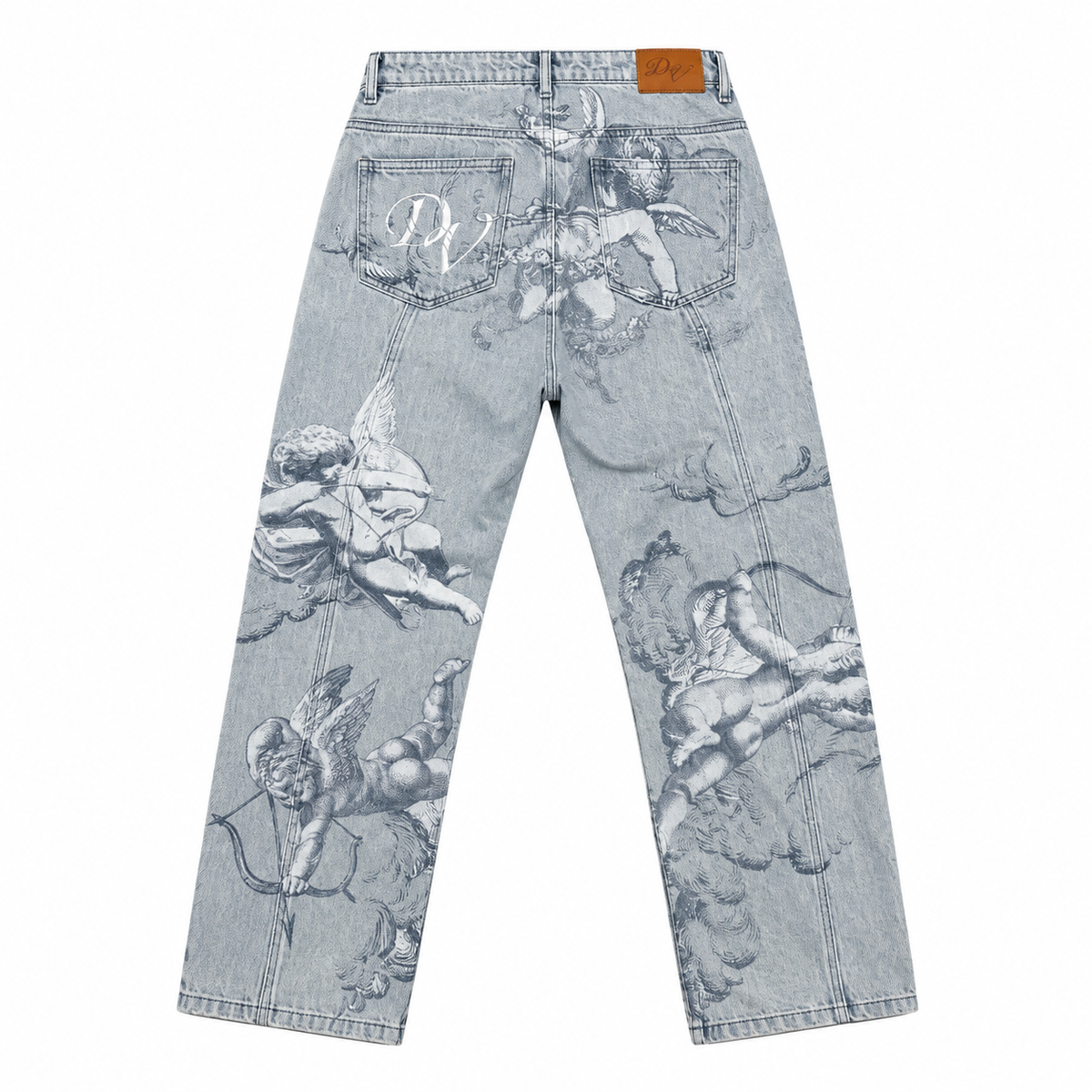 Seraph Wide-Leg Jeans — Sky Blue, back view