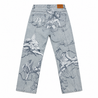 Seraph Wide-Leg Jeans — Sky Blue, back view