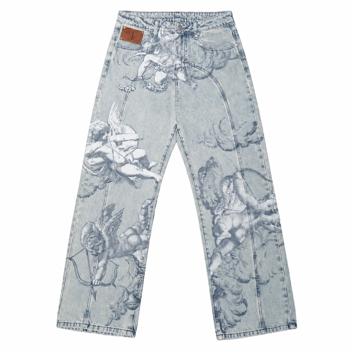 Seraph Wide-Leg Jeans — Sky Blue, front view