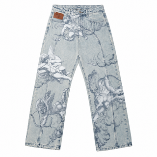 Seraph Wide-Leg Jeans — Sky Blue, front view