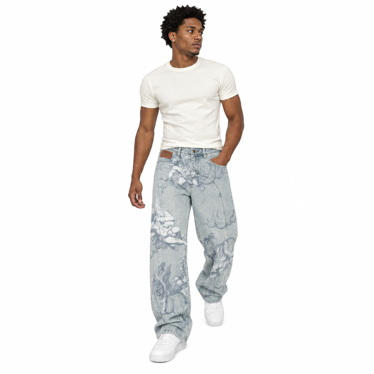 Seraph Wide-Leg Jeans — Sky Blue, human view
