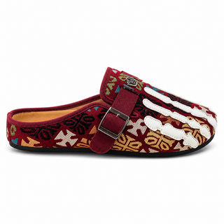 Talisman Crimson tapestry mule, straight right-facing studio profile