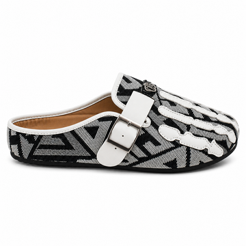 Talisman Noir tapestry mule, straight right-facing studio profile
