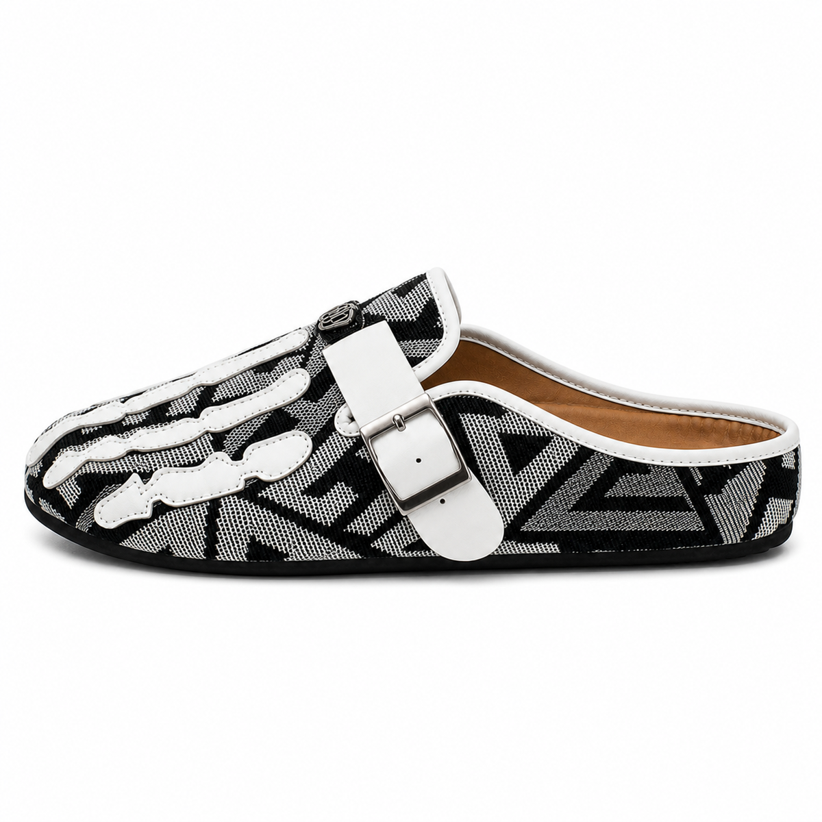 Talisman Noir tapestry mule, straight left-facing studio profile