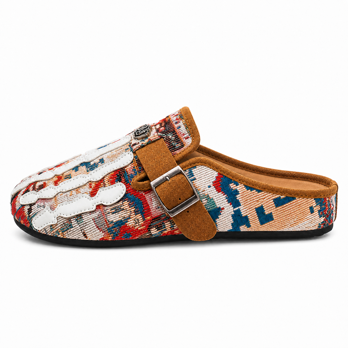 Talisman Sand tapestry mule, straight left-facing studio profile
