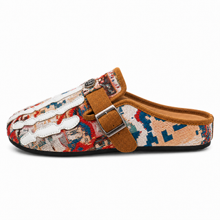 Talisman Sand tapestry mule, straight left-facing studio profile