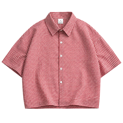Talk Later Gingham Shirt — front view