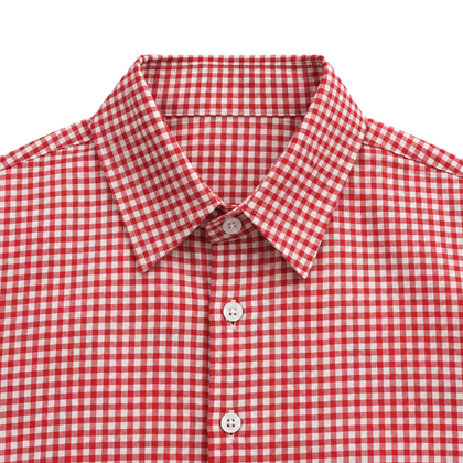 Talk Later Gingham Shirt — construction detail