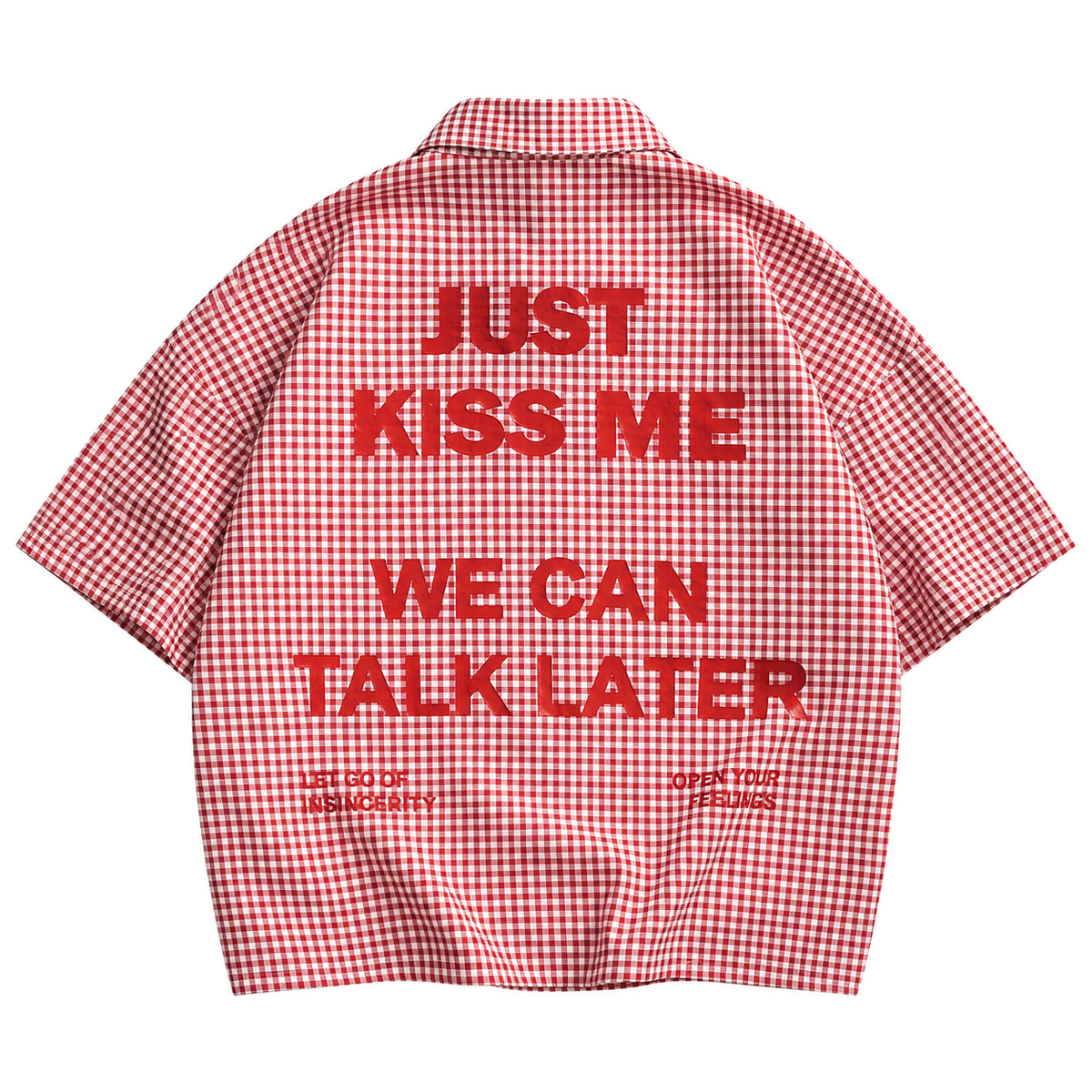 Talk Later Gingham Shirt — rear view