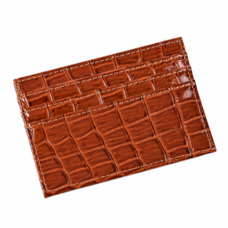 Tessera Croc Cardholder — Brown, front view