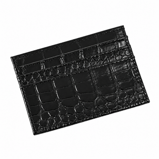 Tessera Croc Cardholder — Black, detail view