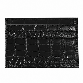 Tessera Croc Cardholder — Black, front view