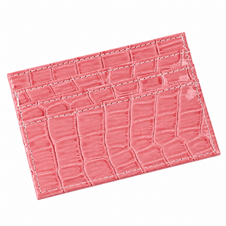Tessera Croc Cardholder — Pink, front view