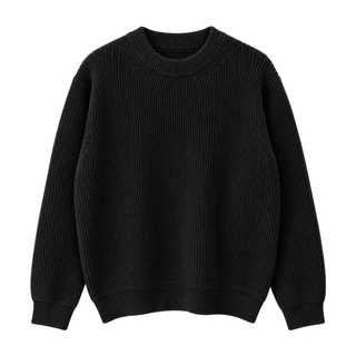 Trace Crewneck Knit — black front view
