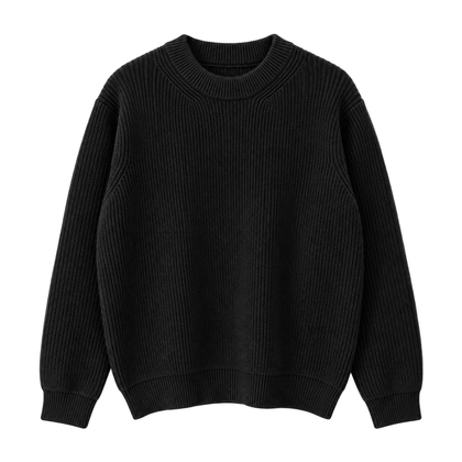 Trace Crewneck Knit — black front view