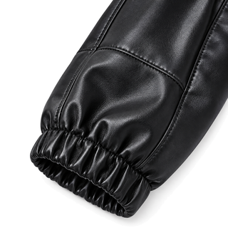Vesper Cropped Hooded Jacket — black construction detail