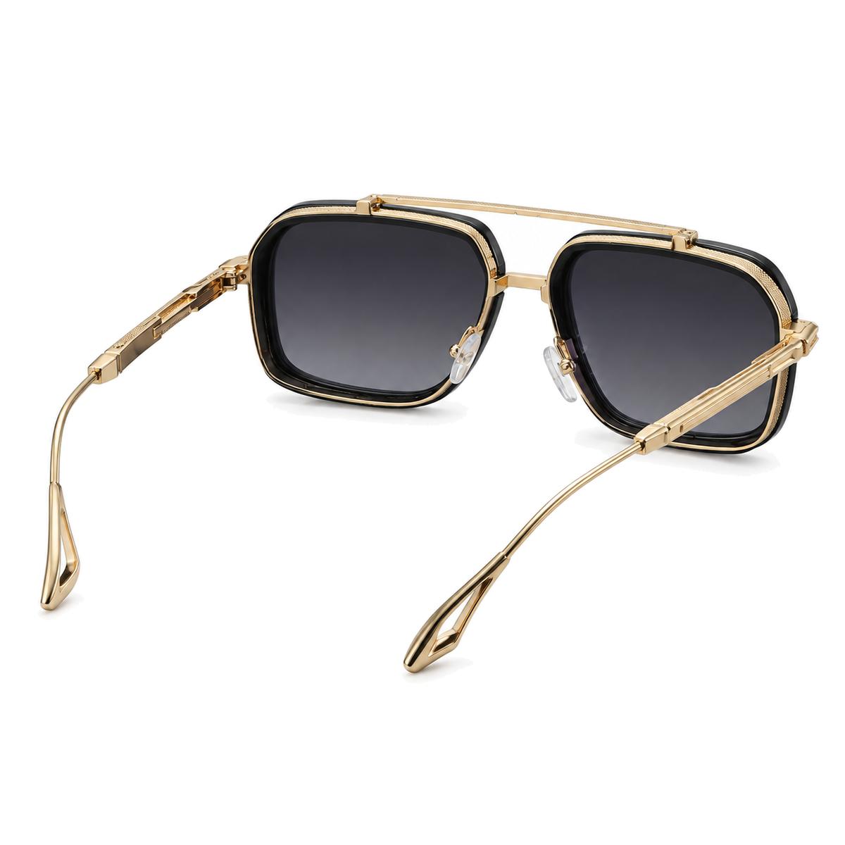 Vista Square Pilot Sunglasses — rear studio view